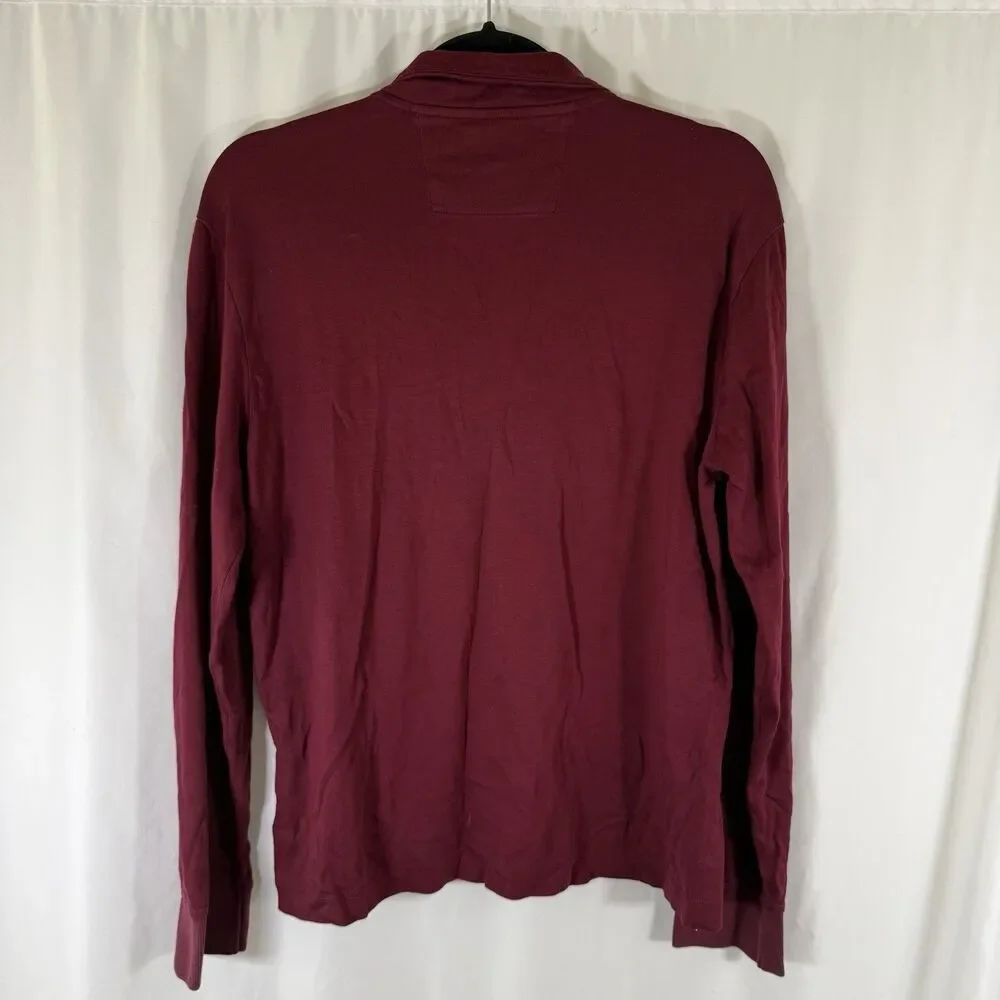 Banana Republic Luxury Touch Zip Up Men's Small Red Blue 1/4 Zip Long Sleeve